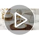 Hebaogugu Gold Trim Espresso Cup Set of 6 3.5 OZ Ceramic Turkish Coffee Cups with Saucers - 01/100ml