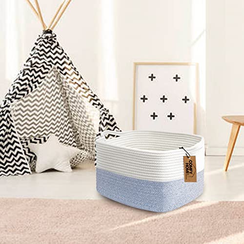 Cotton Rope Woven Storage Basket with Handles - Decorative Shelf Organizer