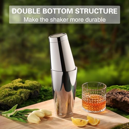 WOTOR Silver Boston Cocktail Shaker Set 18oz & 28oz Stainless Steel Bar Tools