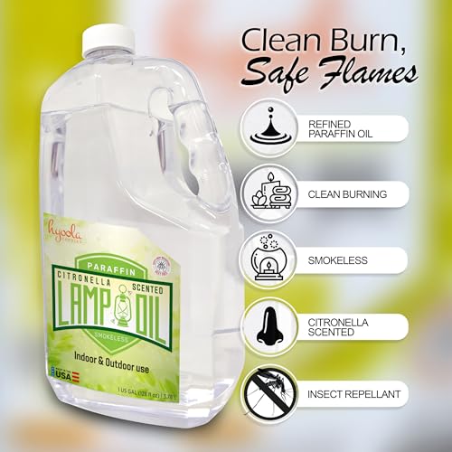 Citronella Paraffin Lamp Oil - 1 Gallon Mosquito Repellent Fuel for Lanterns