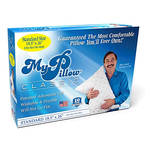 MyPillow Classic Standard Bed Pillow - Adjustable Loft & 100% Cotton Cover