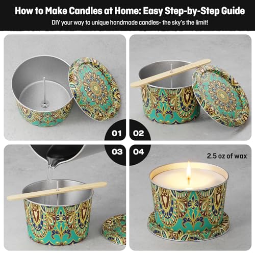 24 Pack Empty Candle Tins with Lids - 2.5 oz Metal Containers