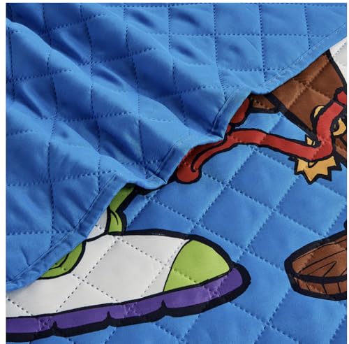 Toy Story Twin Quilted Bedspread - Fairground Stars, 55x75 inches