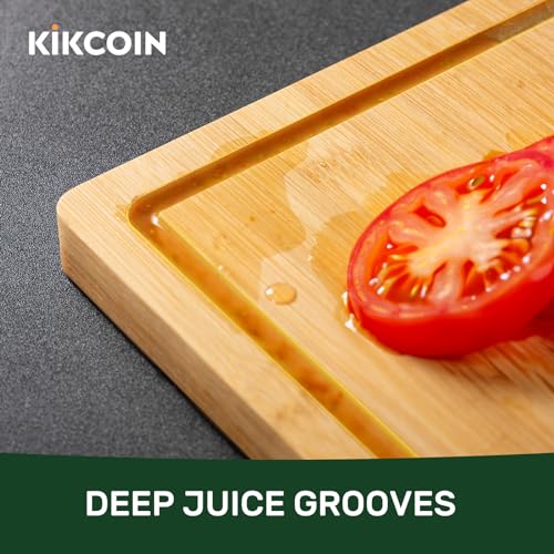 Extra Large Bamboo Cutting Board with Deep Juice Groove - 17x11" Reversible