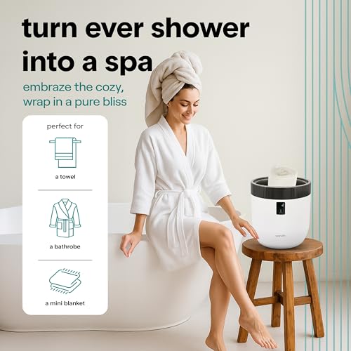 SereneLife Black Digital Counter Towel Warmer with Auto Shut Off, Fits Oversized Towels & Bathrobes
