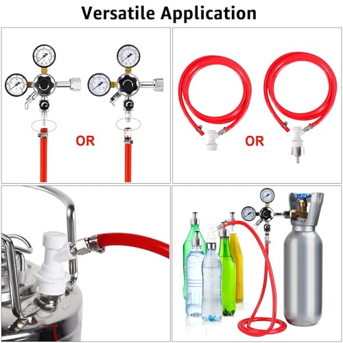 5.5ft CO2 Gas Line Tubing Kit with Stainless Steel Carbonation Cap