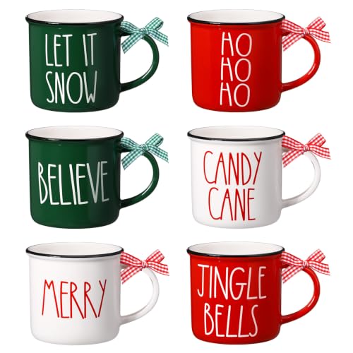 Suttmin 12 Pcs Christmas Mugs Set Bulk Holiday Gifts Red Green 10 oz - Festive Drinkware