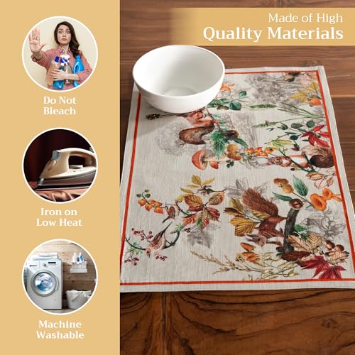 Maison d'Hermine Recolte Set of 4 13x19-Inch Cotton Placemats - European Watercolor Design