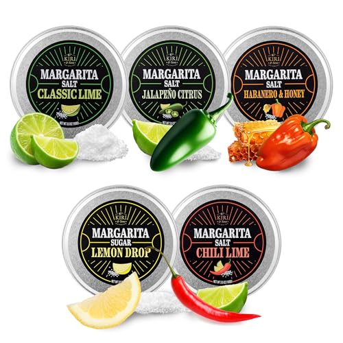 Kiri & Sons 5-Pack Flavored Salt Rimmer Set for Cocktails & Margaritas