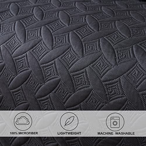 3-Piece Twin Daybed Cover Set - Quilted Geometric Bedspread with 2 Shams