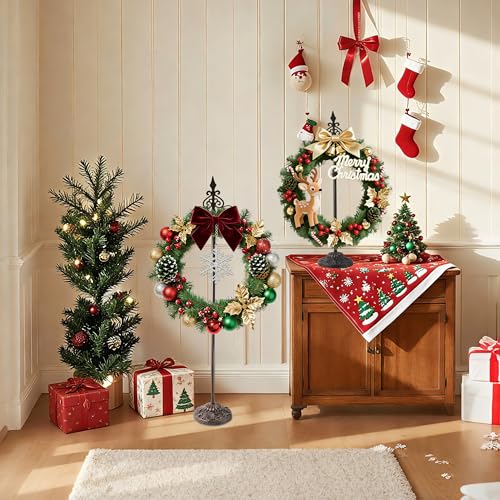 Adjustable Cast Iron Wreath & Handbag Display Stand (20-30 Inch)