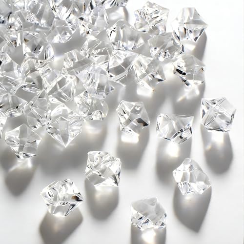 Clear Acrylic Fake Ice Rocks for Vase Filler & Table Scatter - 160 Pack