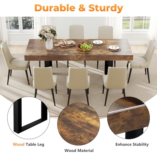 Extendable Dining Table 63-79 Inch Rectangular Farmhouse Kitchen Table
