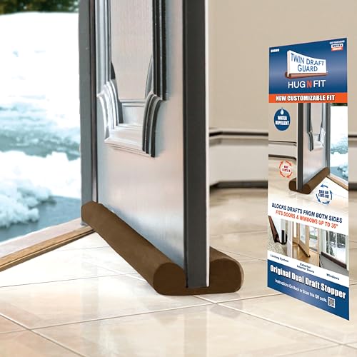 Dual Door Draft Stopper - Water Repellent Insulator, Fits 28-36 Inches
