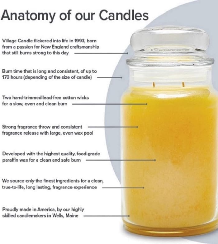 Village Candle Spiced Vanilla Apple, Large Glass Apothecary Jar