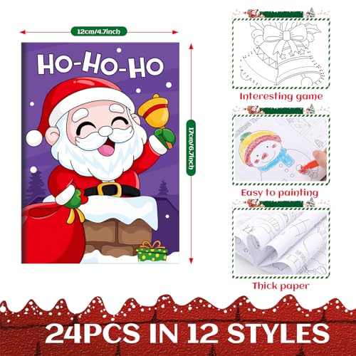 Christmas Mini Activity Books for Kids 24 Pack - Fun Holiday Games & Puzzles