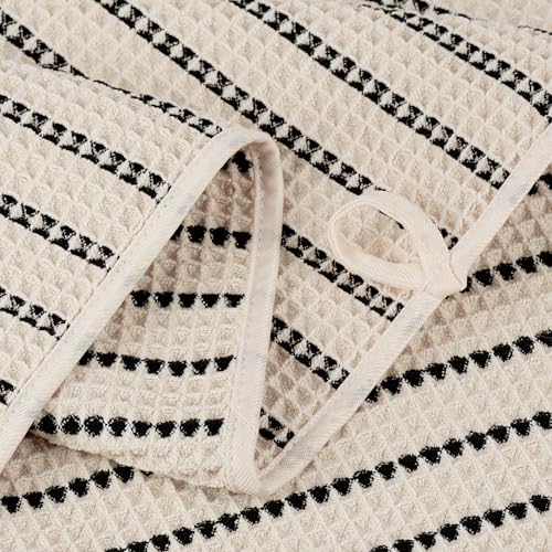 POLYTE Quick Dry Microfiber Waffle Bath Towels - 30x60 in, 4 Pack