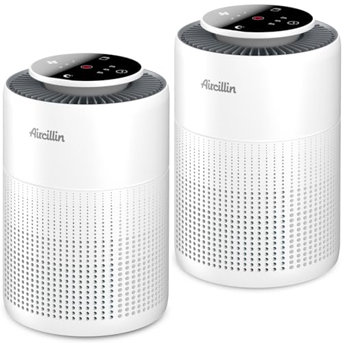 2 Pack True HEPA Air Purifier for Home Bedroom with Night Light