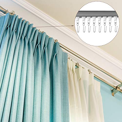 60-Piece S-Shaped Metal Curtain Track Hooks - Durable Silver Drape Clips