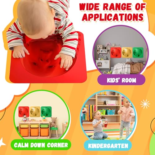 3-Piece Sensory Wall Bubble Mirrors, Colorful Acrylic Convex Mirror Set