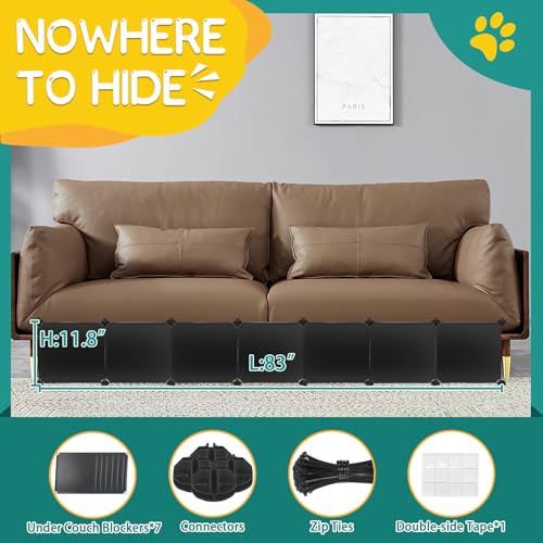 Under Bed and Couch Toy Blocker for Pets - 83-Inch Adjustable Gap Guard