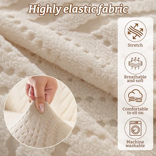 Stretch Sofa Cover for 2-3 Cushion Couch, Non-Slip & Washable
