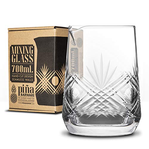 Hand Cut Cocktail Mixing Glass - 700mL Seamless Professional Barware