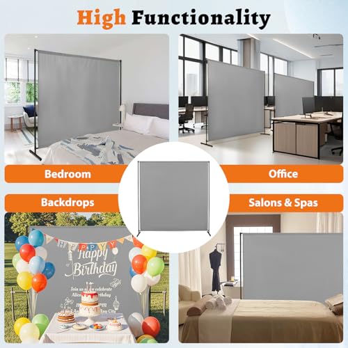 71x71-Inch Adjustable Fabric Room Divider, Portable Privacy Screen Wall