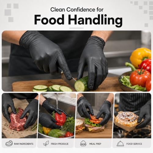 ForPro Disposable Nitrile Gloves 4 Mil Food Safe Latex-Free
