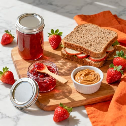 4 oz Mini Mason Jars with Lids - 8 Pack Small Glass Jars with Labels & Twine