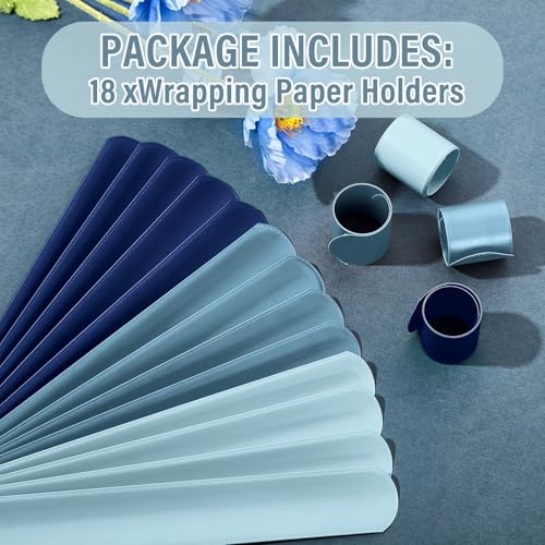 Wrapping Paper Roll Holder Slap Bands 18 Pcs PVC Blue
