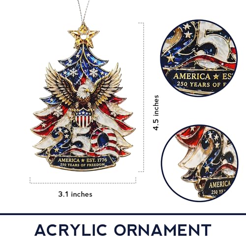 USA 250th Anniversary Christmas Ornament 2026 Patriotic Eagle Decor