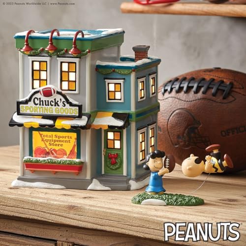 Department 56 Peanuts Village Chuck's Sporting Goods Store Lit Building, 6.81 Inch