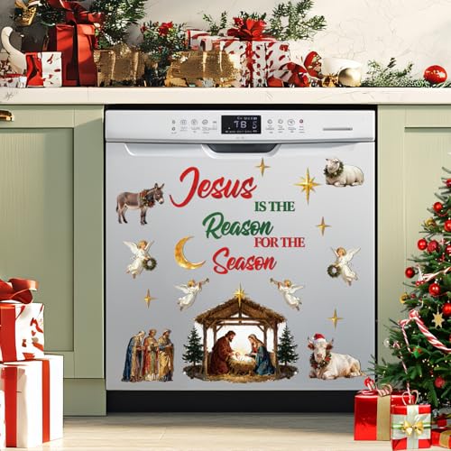 Jesus is the Reason for the Season Christmas Dishwasher Magnets | Nativity Refrigerator Decor (20-Piece)
