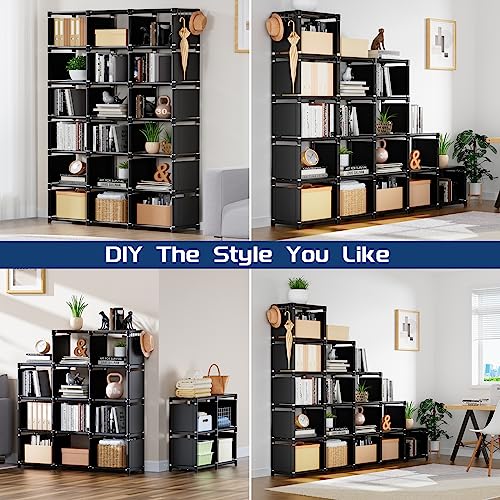 18-Cube Extra Large Bookcase DIY Modular Storage Organizer Shelf - Black