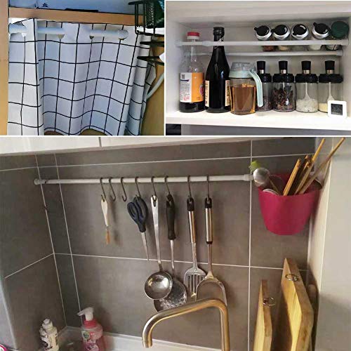 Adjustable Spring Tension Curtain Rod (28-43 Inch) - Heavy Duty No-Drill Rod