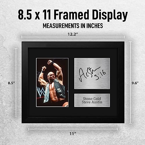 Framed Wrestling Legend Printed Autograph Photo Display - US Letter Size
