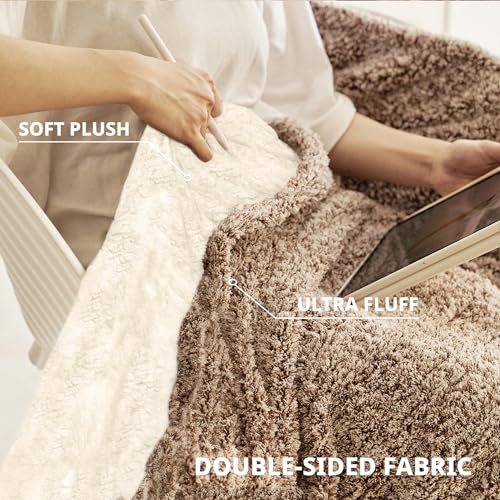 Electric Heated Blanket Throw 50" x 60" - Soft Sherpa, Auto Off, 5 Heat Settings