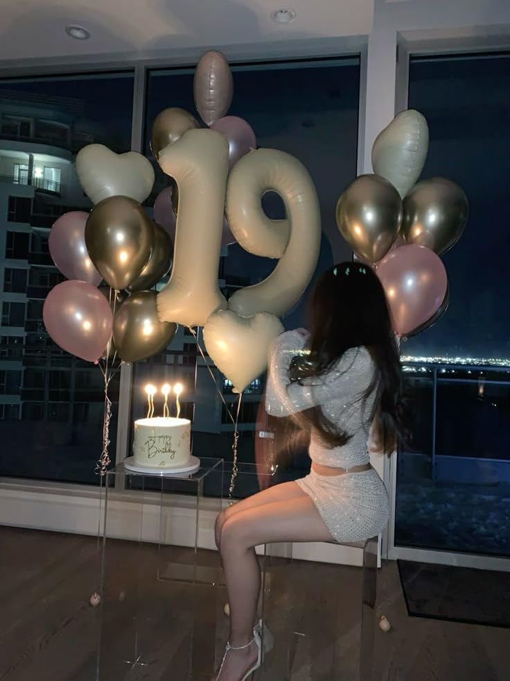 Skiennix 40-Inch Cream Number Balloon - Large Happy 20th Birthday Decoration for Parties & Events