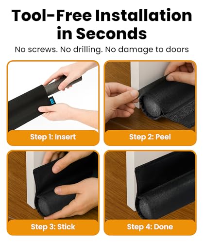 Door Draft Stopper for Bottom of Door - 36 Inch Soundproof Seal Strip