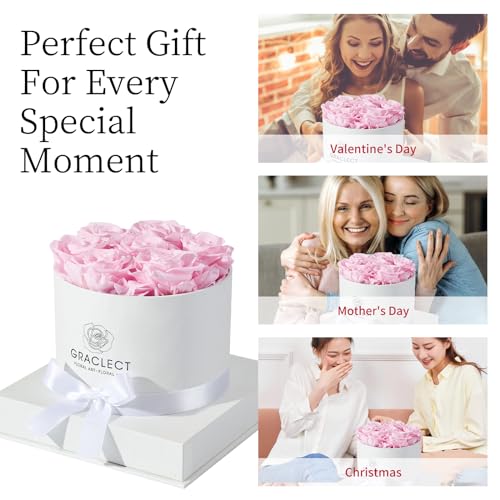 Preserved Pink Roses in a Box - Real Eternal Flowers Gift Set
