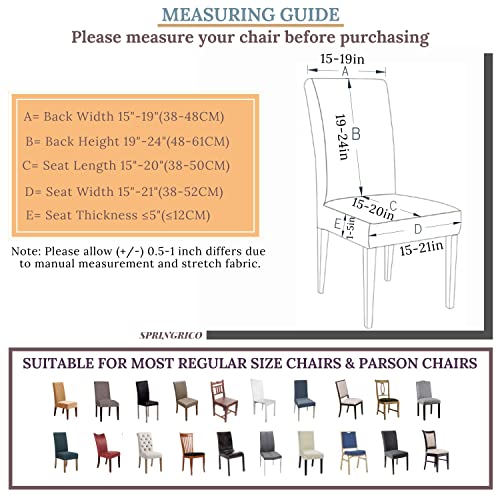 Stretch Dining Chair Covers Set of 4 with Seat Belt - Beige