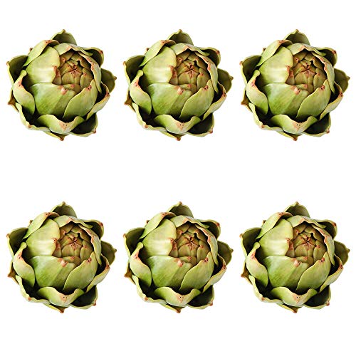 Large Artificial Artichokes - 6-Pack Lifelike Faux Vegetables for Decor