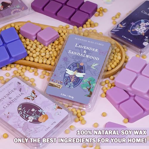 Lavender Scented Soy Wax Melts for Sleep, Long-Lasting Fragrance 4-Pack
