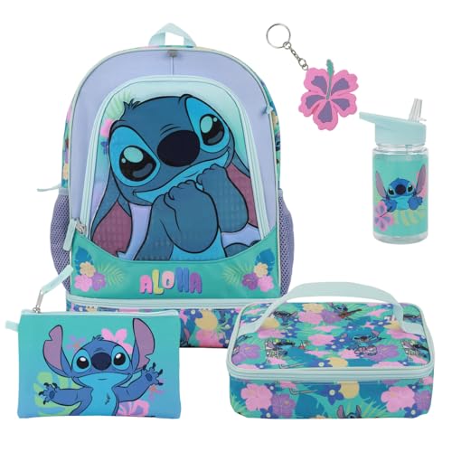 Kids 5-Piece 16-Inch Backpack Set with Lunch Bag & Utility Case - Purple