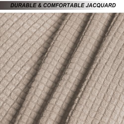 Large Stretch Knitted Ottoman Cover - Soft Jacquard Foot Stool Protector