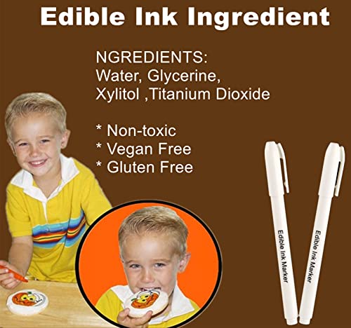 Fanika 2PCS White Edible Markers for Cookie Decorating Food Grade Gourmet Pens