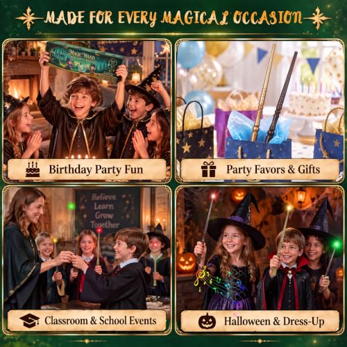 Light Up Wizard Magic Wands Bulk with 3 Colors & Sounds - Assorted (20 Pcs)