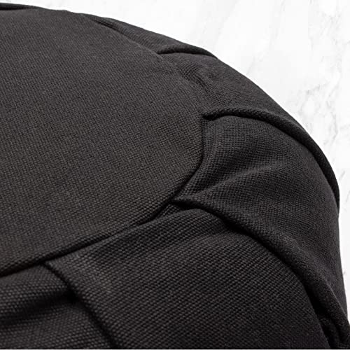 Zafu Yoga Meditation Cushion, Round Cotton Floor Pillow with Buckwheat Filling