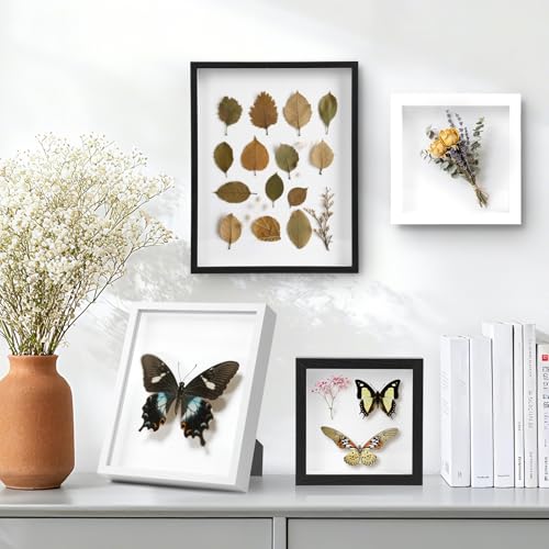 6-Pack 5x5 Shadow Box Frame - 1.2-Inch Deep 3D Display Case, White